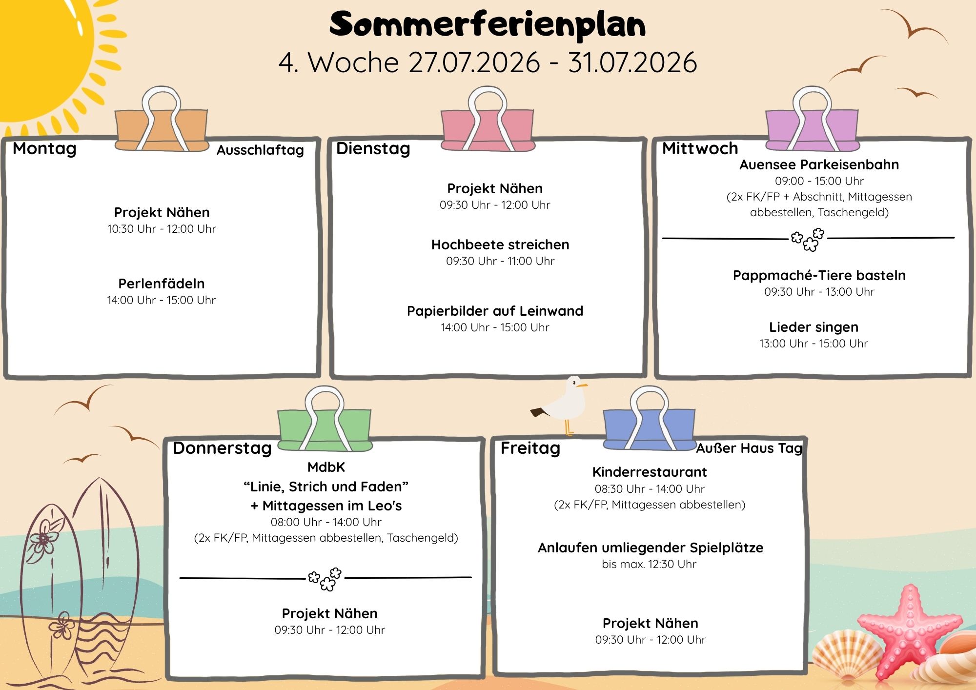 Aktueller Ferienplan