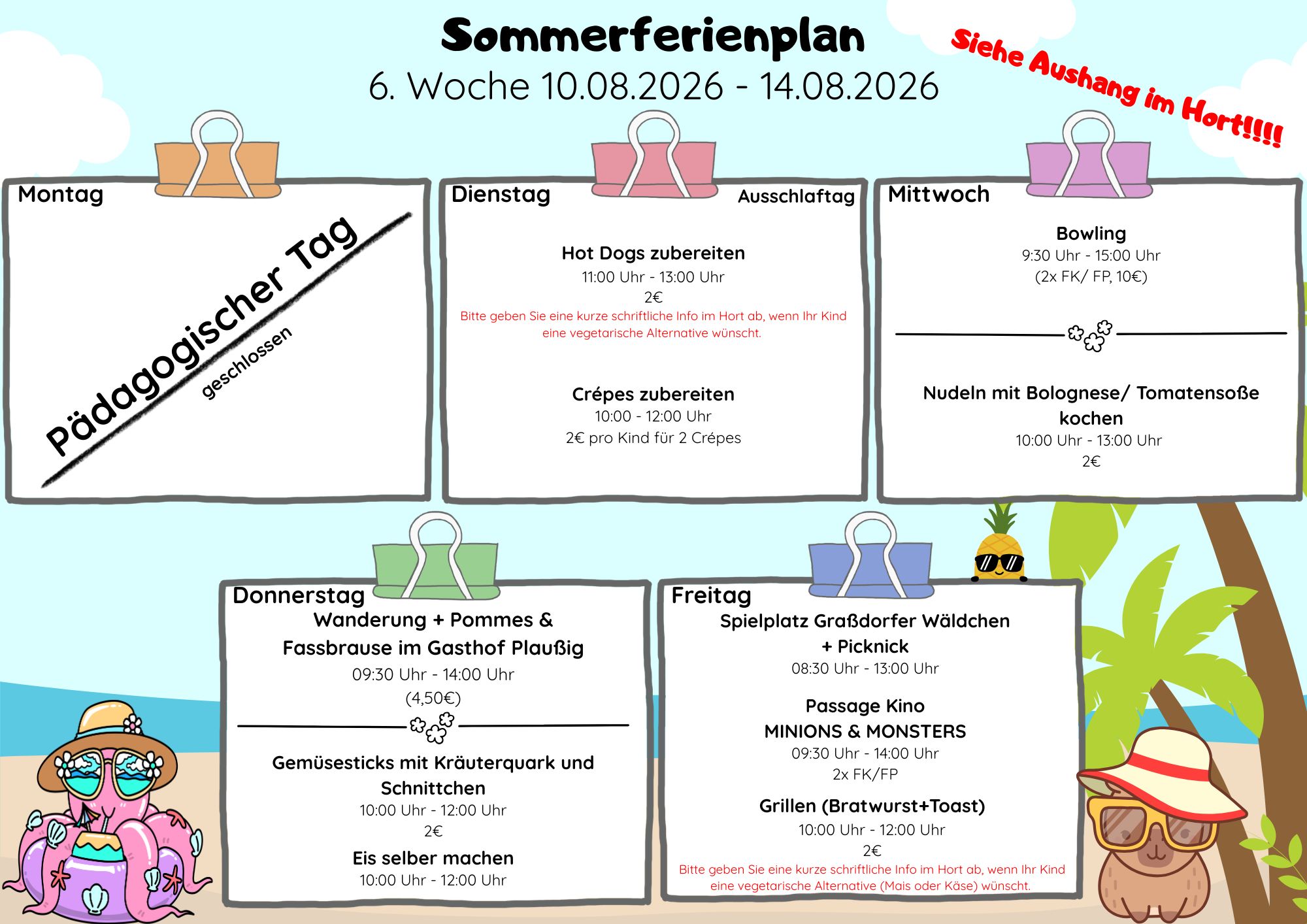 Aktueller Ferienplan